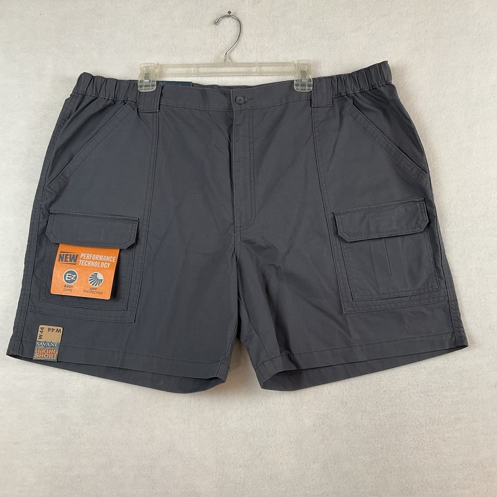 Savane Hiking Shorts Mens 44 Dark Gray Cargo UPF Protection Tech Outdoors NEW